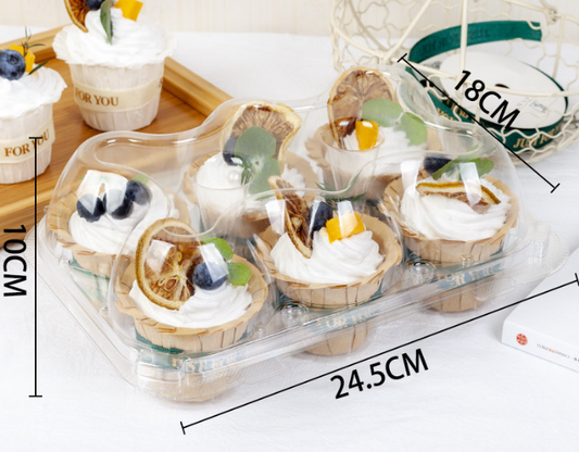 Transparent container for 6 cupcakes